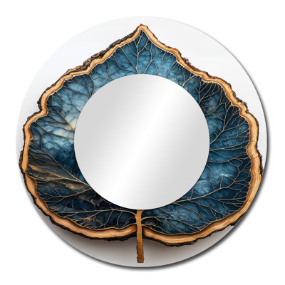 Emerald River Of Leaves Wood Slide I - Art mural miroir floral - imprimé sur métal