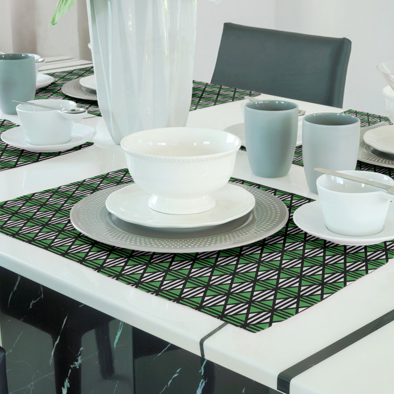 Napperon de 18 po à motif de losanges doublé classique, Vert