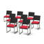 8 Piece Sunbrella Outdoor Patio Dining Chairs - Navy-497285591-497285585