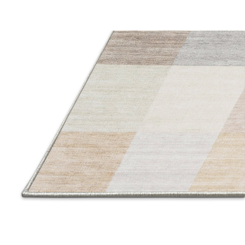 Tapis gris/rose/rouge contemporain, Rectangle 2 pi x 4 pi
