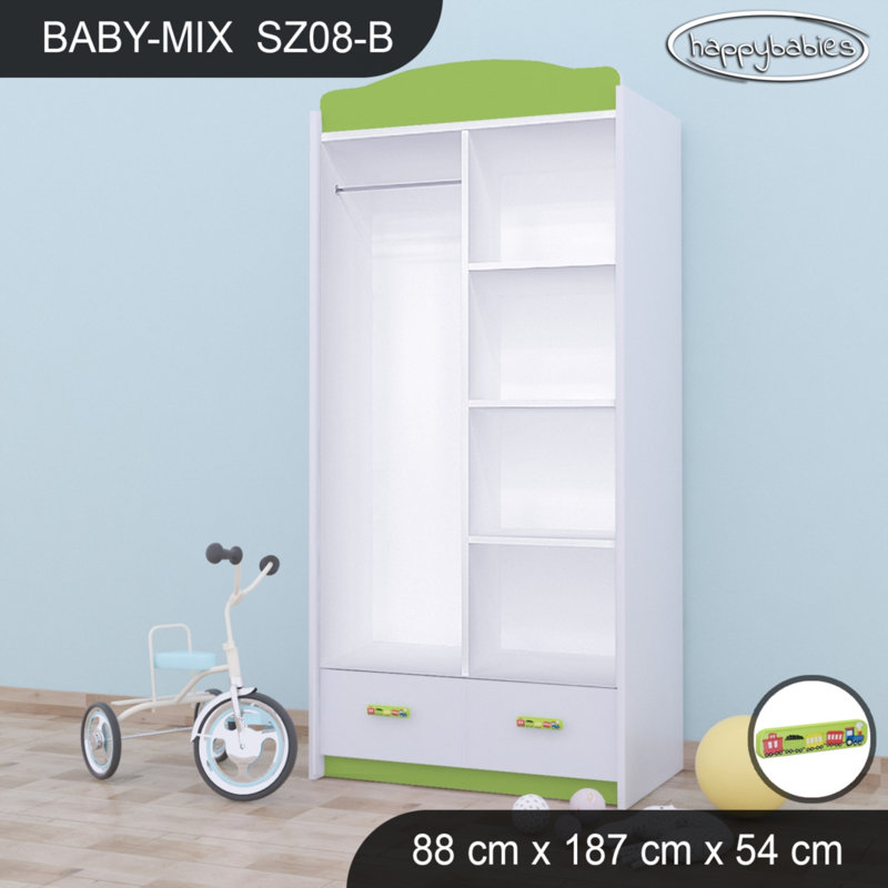 2 Door Wardrobe, Green
