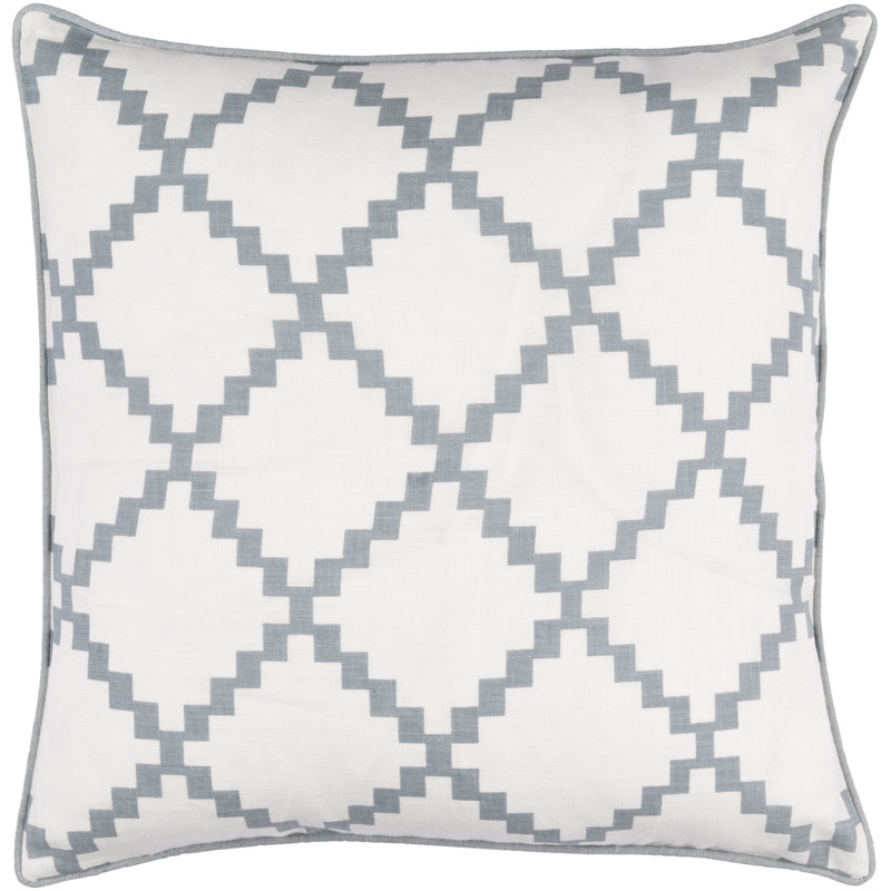 Parsons Geometric Linen Throw Pillow, 20" H x 20" W x 4" D, Slate