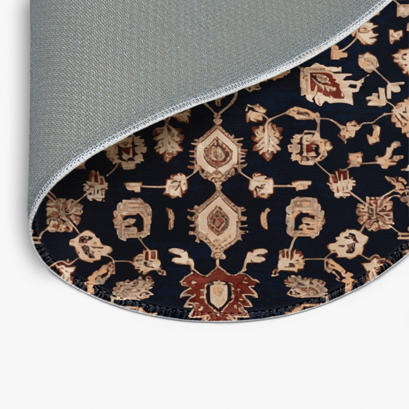 Tapis d'intérieur et d'extérieur brun Persian, Rond 5 pi