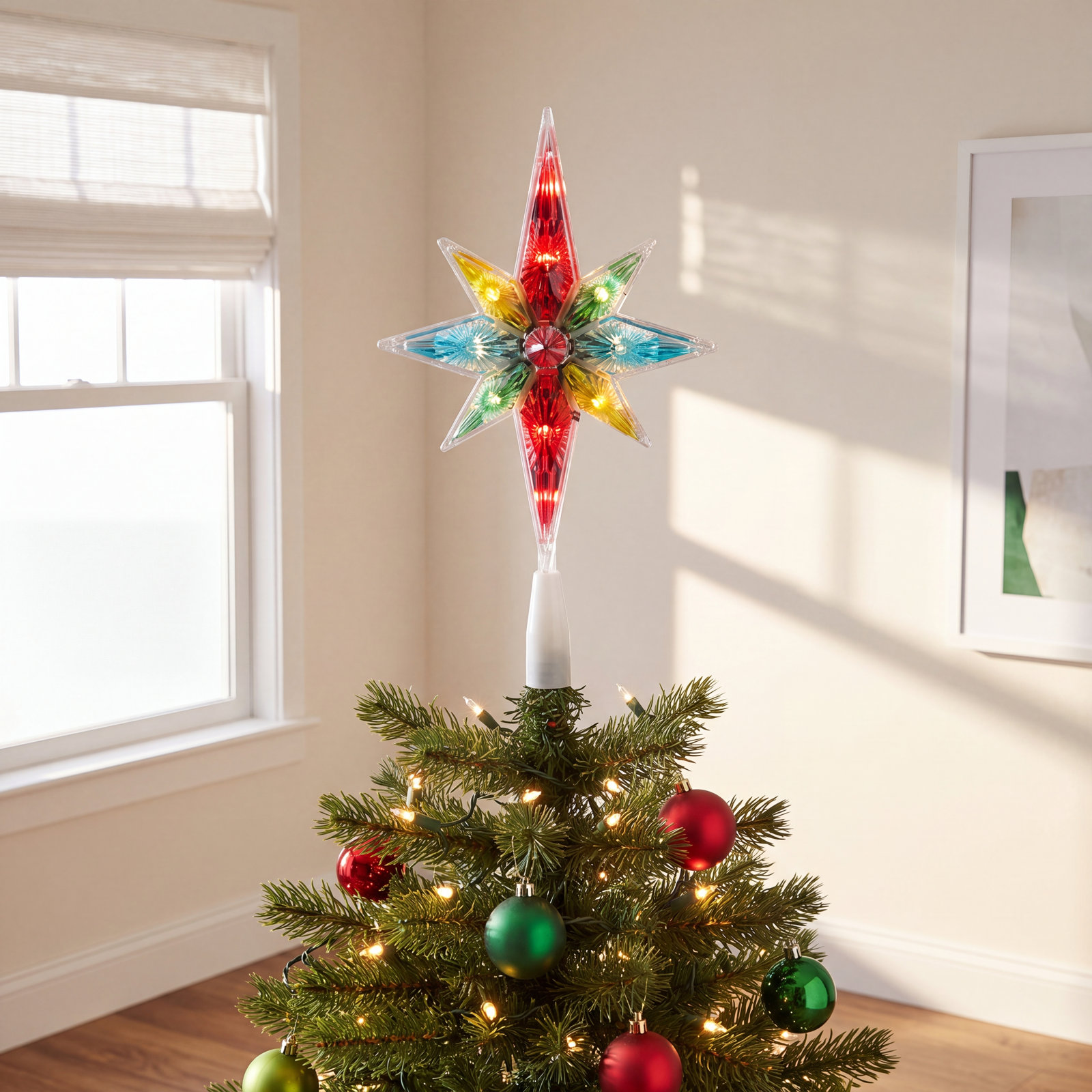 11" Tree Topper, Red/Blue/Yellow