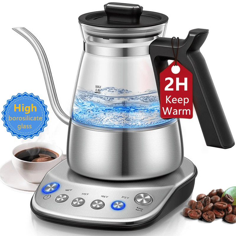 Electric Gooseneck Glass Kettle With Temperature Control