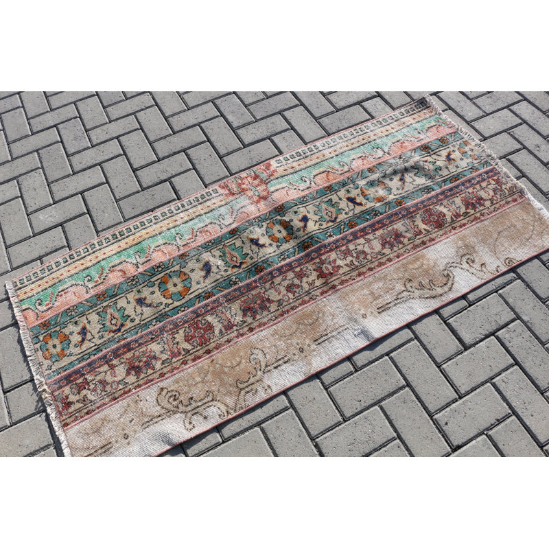 Chemin de table turc rétro avec motifs floraux et géométriques pour vestibule bohémien unique