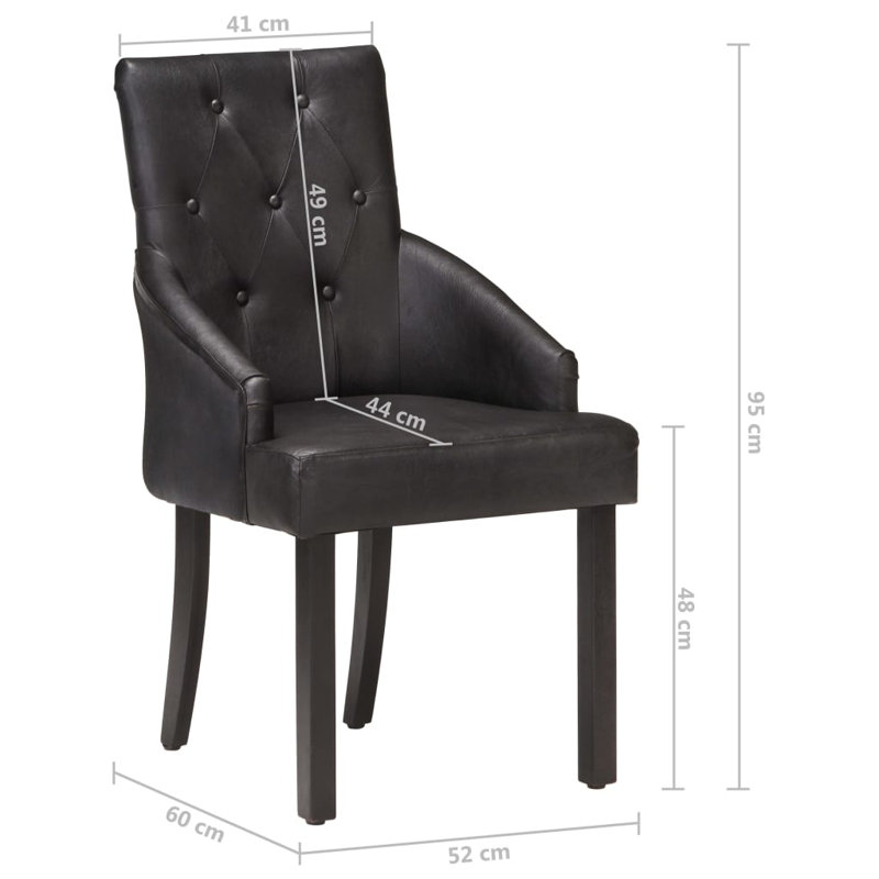18.9 " H Genuine Leather Upholstered Acacia Solid Wood Armchair
