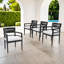 Chaises de salle à manger d'extérieur durables en aluminium avec design ergonomique et coussins en tissu Sunbrella