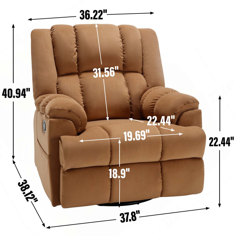 Fauteuil inclinable manuel Ã  bascule et pivotant pour le salon, Beige