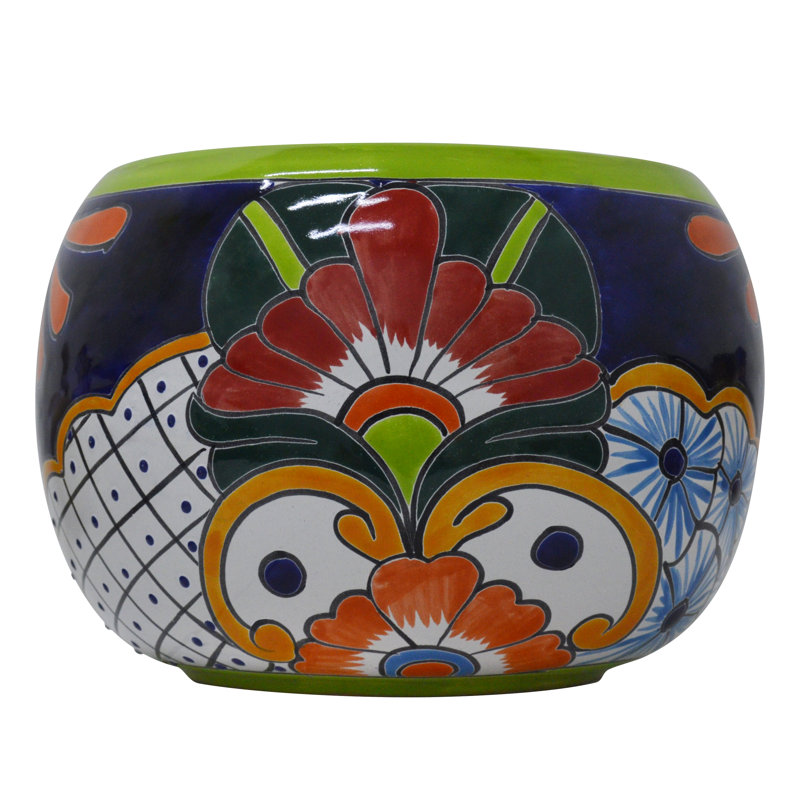 Pot à fleurs vert 11 po Talavera Baul