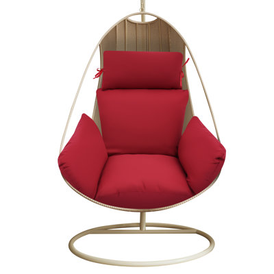 1 - Piece Outdoor Seat/Back Cushion W/ Headrest Hanging Basket Swing Cushion
