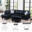 3-Piece Flannel Sectional Sofa-1288810897-1288810898