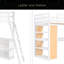 Lit mezzanine avec échelle, tablettes et bureau-1840279870