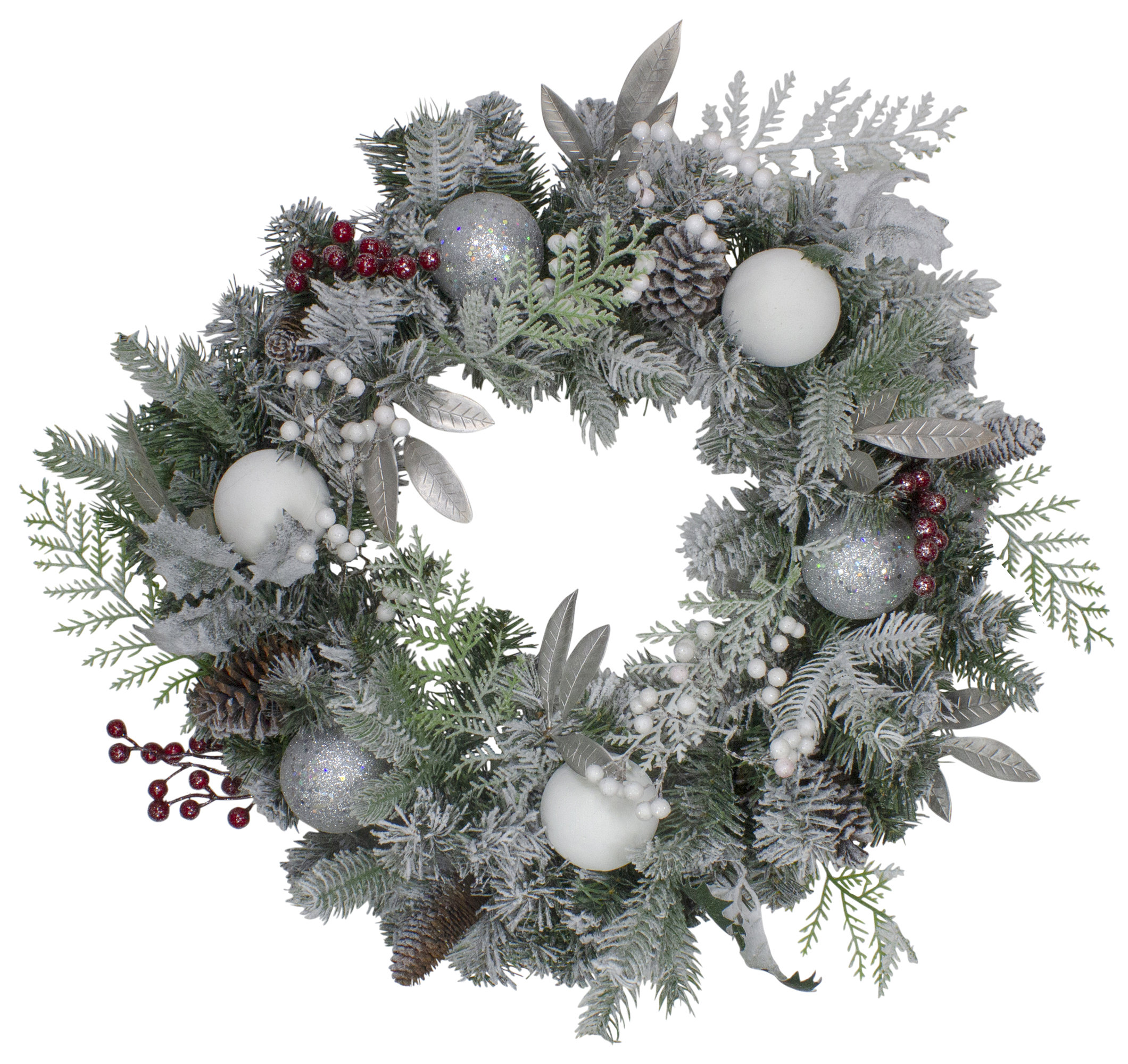Northlight Seasonal Frosted Cedar and Berries Artificial Christmas ...