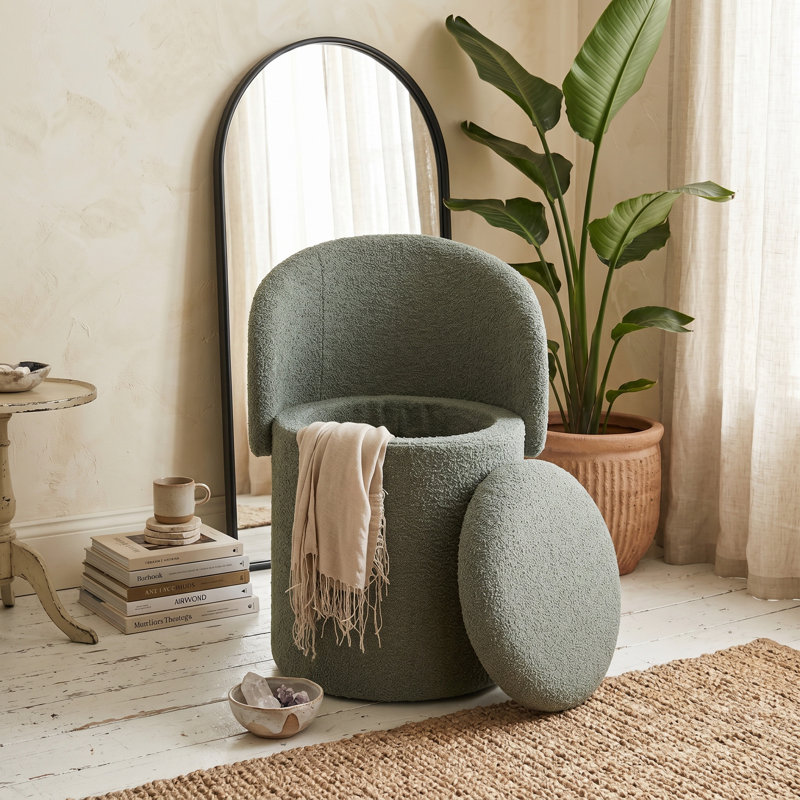 Manufactured Wood Accent Stool, Green