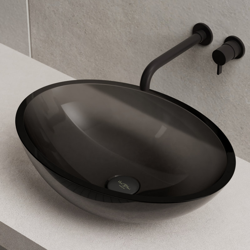 Lavabo vasque ovale en résine 20 po x 14 po MonBlari - noir, Noir