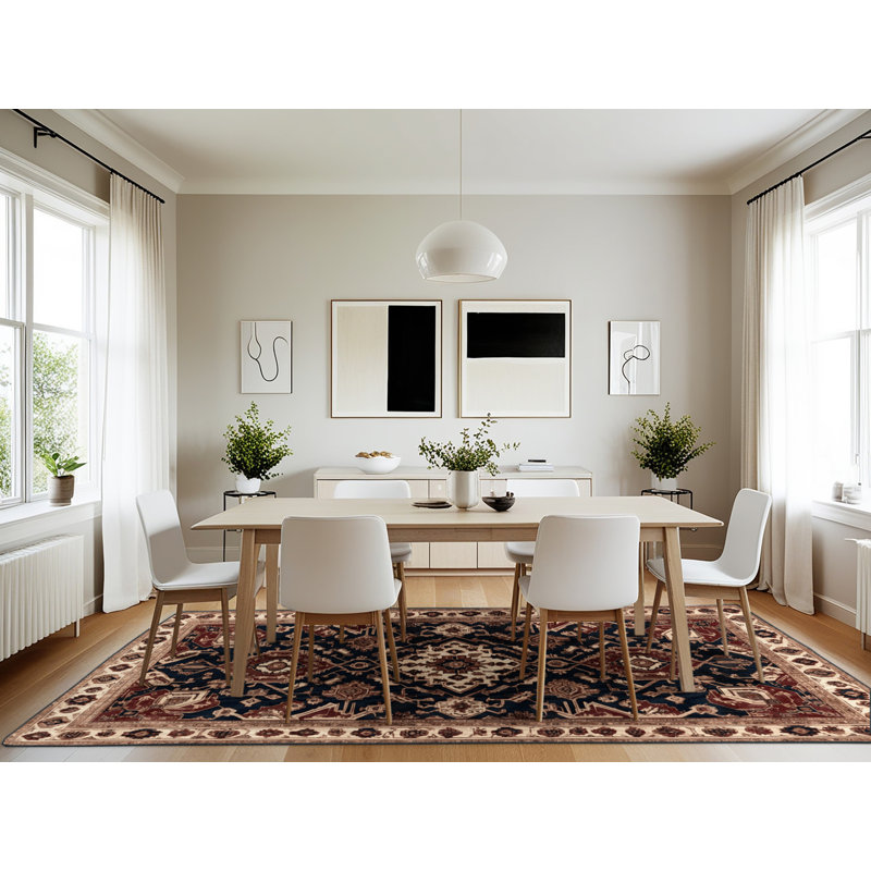 Machine Washable Persian Brown Area Rug, Rectangle 7' x 10'