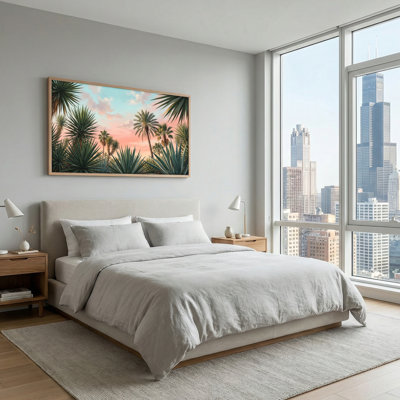 Ensemble de 1 tableau sur toile « Coucher de soleil tropical »