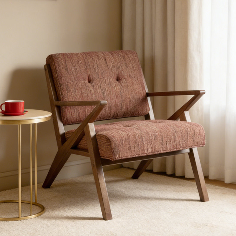 Solid Wood Frame Accent Chair