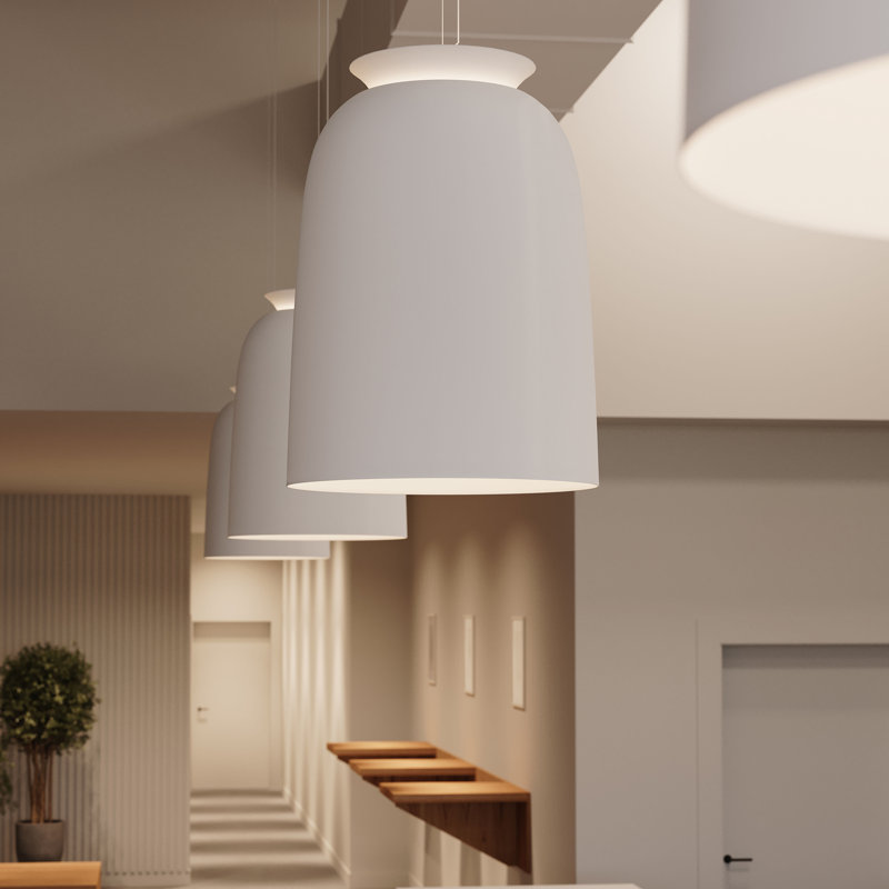 Belle 1 - Light LED Pendant, Satin White, 27.5" H x 19.5" W x 19.5" D