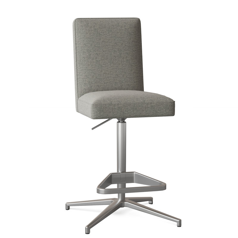 Uma Upholstered Adjustable Stool with Metal Frame, Platinum (3160 63)