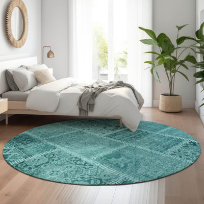Premium Machine Washable Cerrito Turquoise Rug