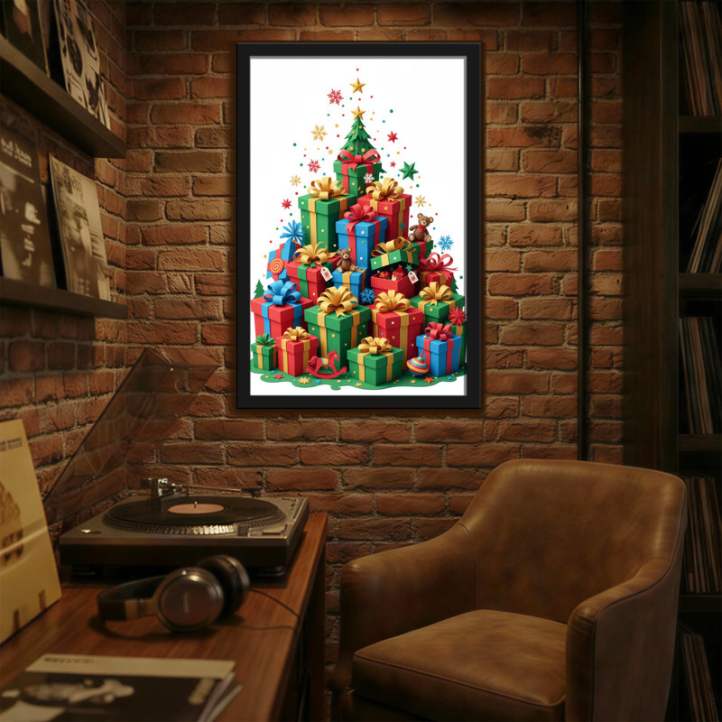 Motif de boîte-cadeau de Noël, H 18 po x l 12 po