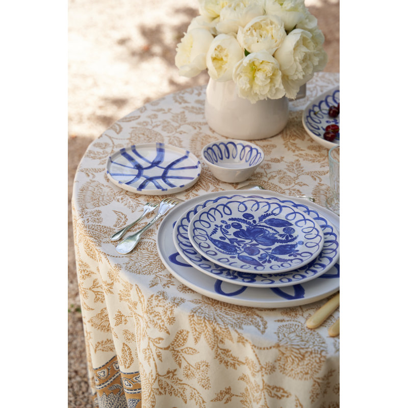 Amalfi Dinner Plate - 10.6", White/Blue