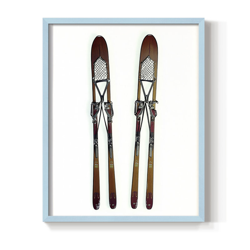 Reproduction encadrée - bois massif, H 15 po x l 12 po, Bleu
