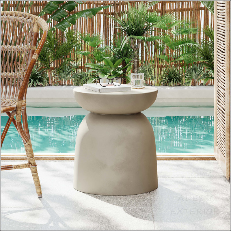 Light Gray Drum MGO Side Table
