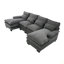 Canapé en U en forme de nuage, canapé modulaire 4 places en chenille confortable de 110 po pour le salon, canapé-lit modulaire avec méridienne double et mousse mémoire pour appartement-378674338
