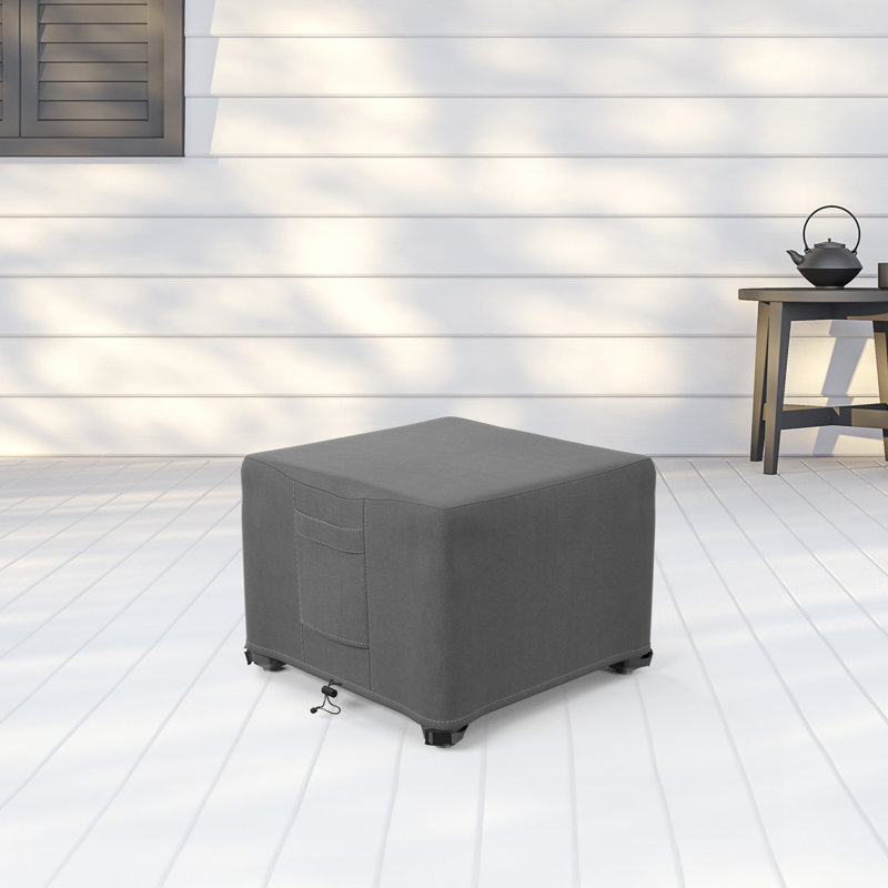 Housse pour table basse et table d'appoint de qualité supérieure - Housse résistante et respirante avec doublure en PVC résistant à l'eau, ourlet élastique réglable, sangles à fermeture par clic et bouches d'aération - Collection Goodman