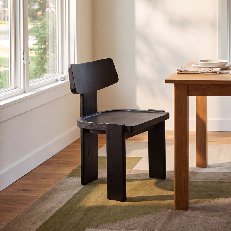 Geddes 18.5'' H Solid Wood Side Chair, Black