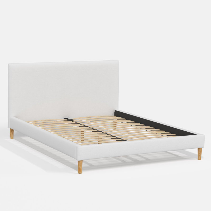 Lit plateforme Olivet, Double, Classic White Velvet