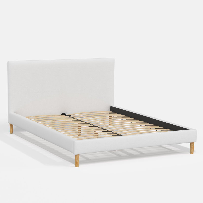 Lit plateforme Olivet, Très grand californien, Classic White Velvet