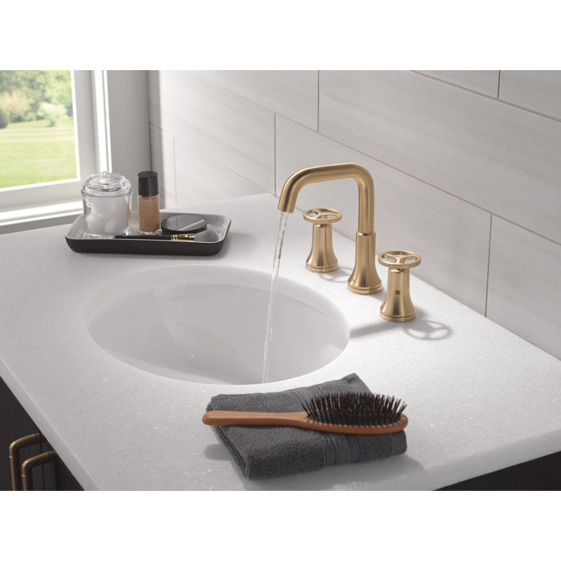 Two Handle Widespread Bathroom Faucet, Champagne Bronze