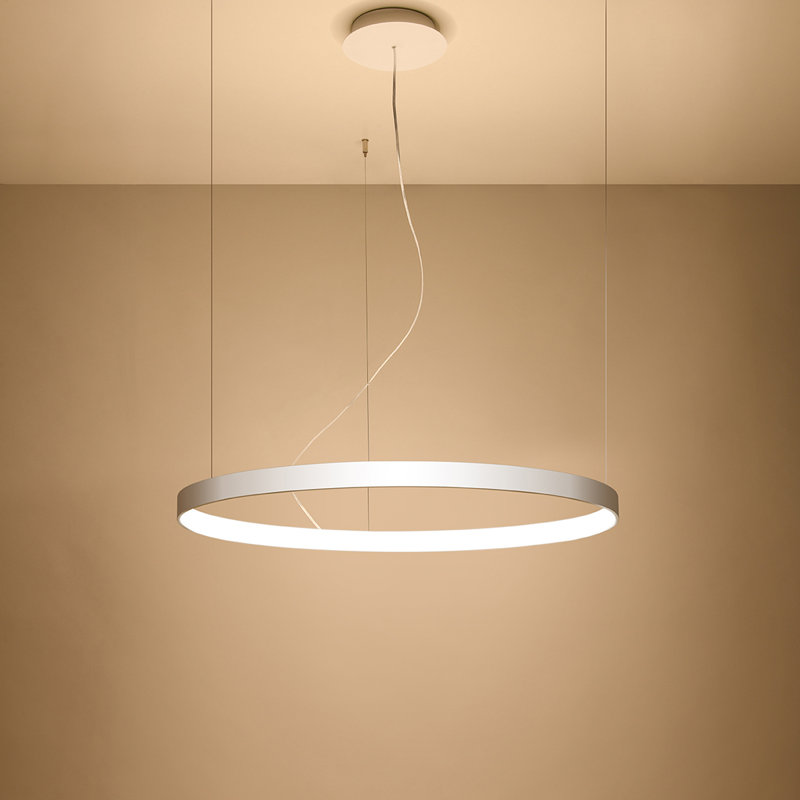1 - Light LED Geometric Pendant, 150cm H x 78cm W x 78cm D, White, 3000K