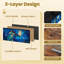 Table de chevet 2 tiroirs en tissu avec station de charge Table de chevet indigo Night Sky Shimmering