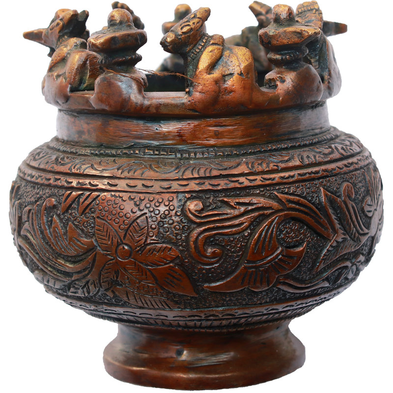 Brûleur d'encens Shiva Linga et Nandi, Brun
