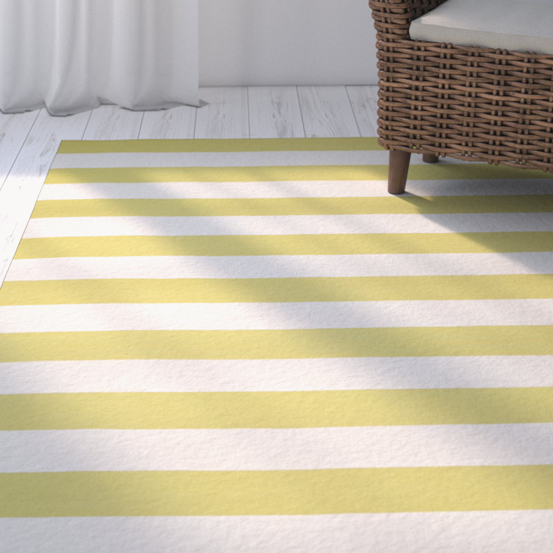 Lady Lake Striped Cotton Hand Woven Area Rug, Rectangle 91 x 152cm