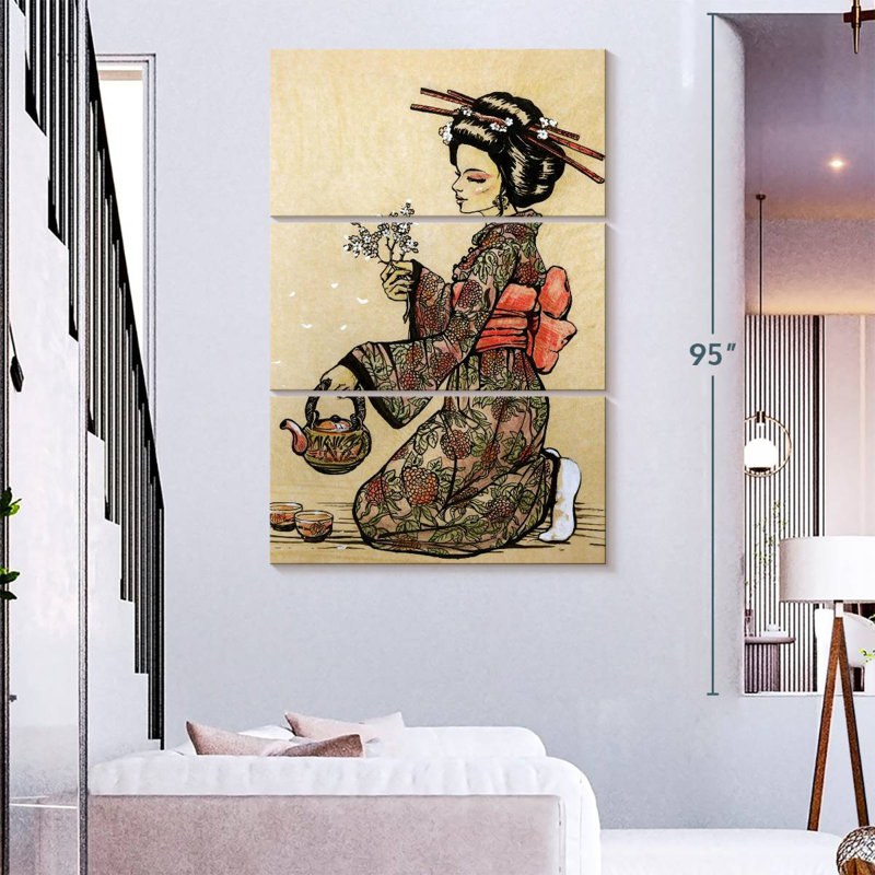 Leisha Geisha Serving Tea, 74" H x 48" W