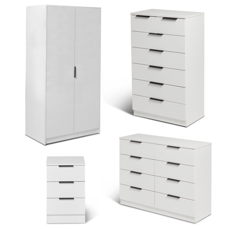 Glenhaven Wardrobe And Drawers Bedroom Set, White