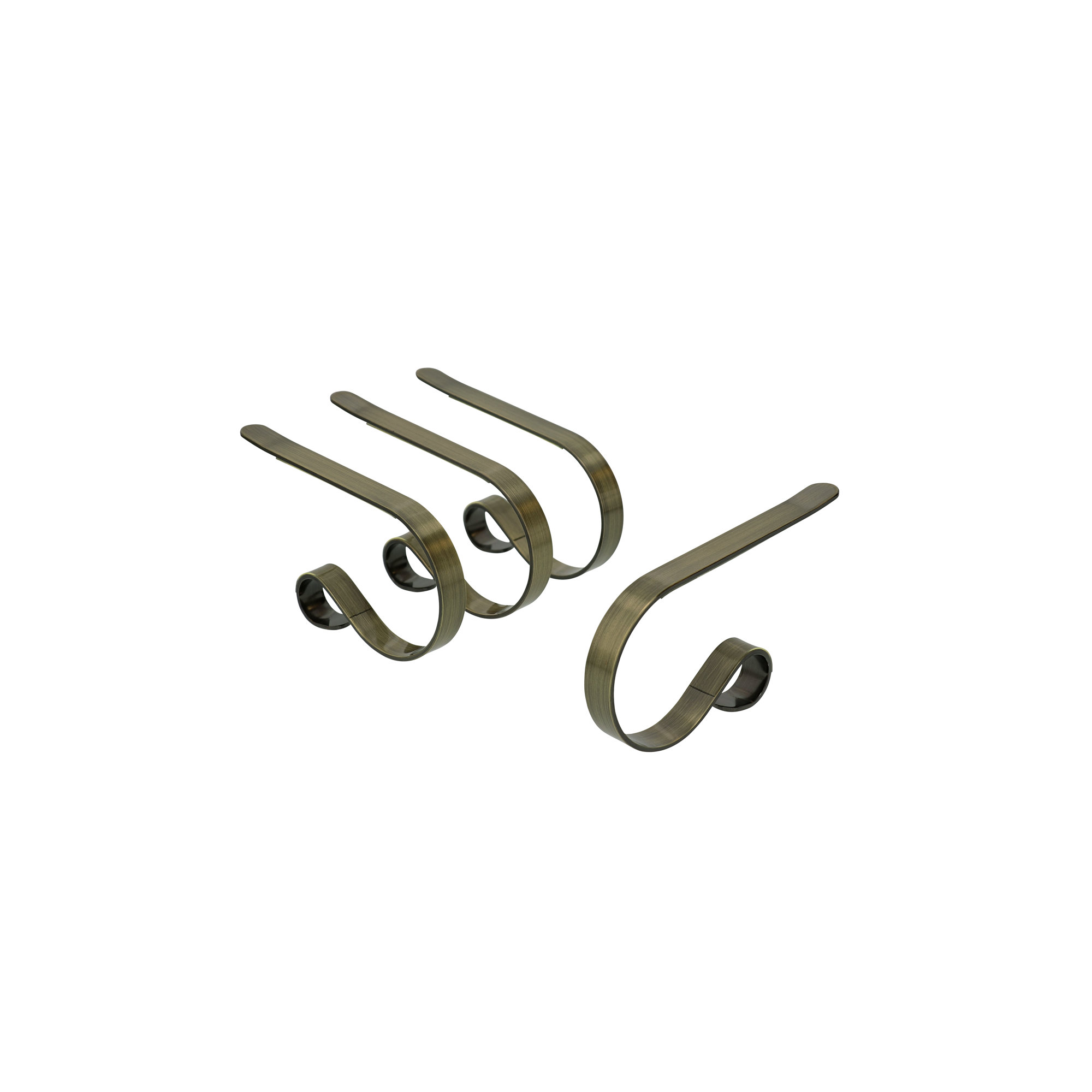 Original MantleClip Stocking Holder, Antique Brass
