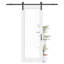 Porte de grange coulissante en verre transparent moderne apprêté 1-Lite avec trousse de quincaillerie d'installation (aucun assemblage requis)-110162230