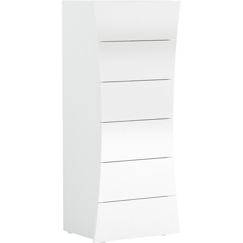 Steller 52cm W 6 - Drawer Chest of Drawers, Glossy White