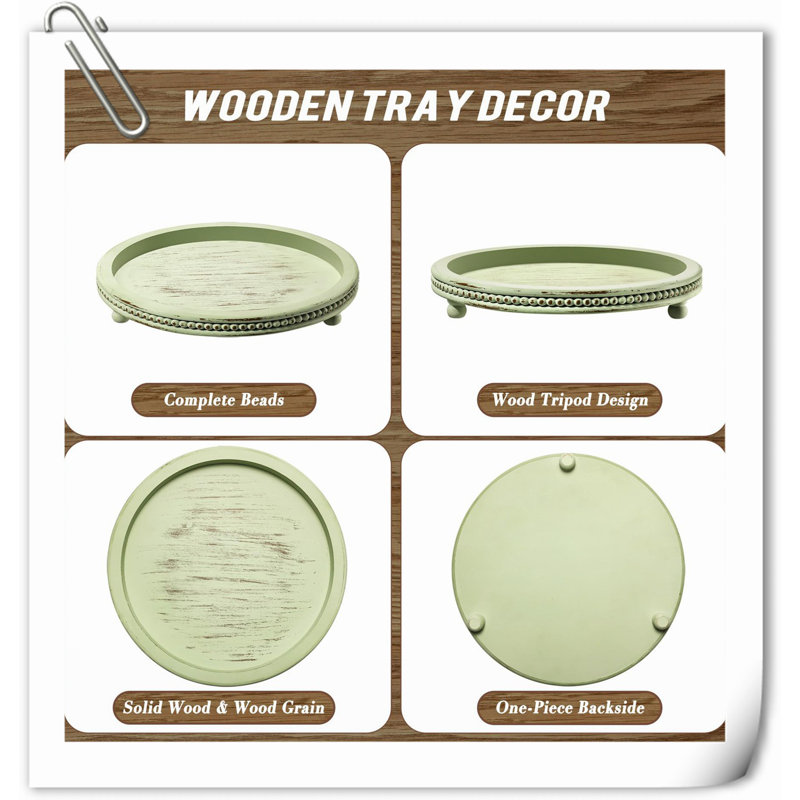 Vinda Wood Tray, Green