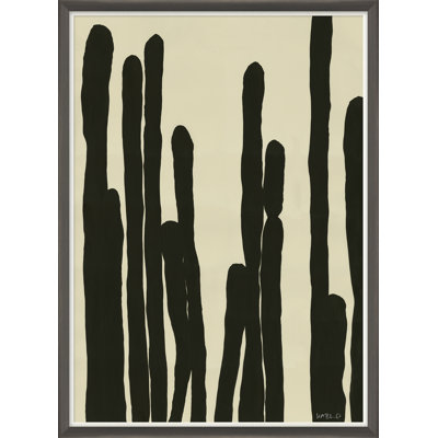 «Cactus II» par Susan Hable - Peinture encadrée sur papier