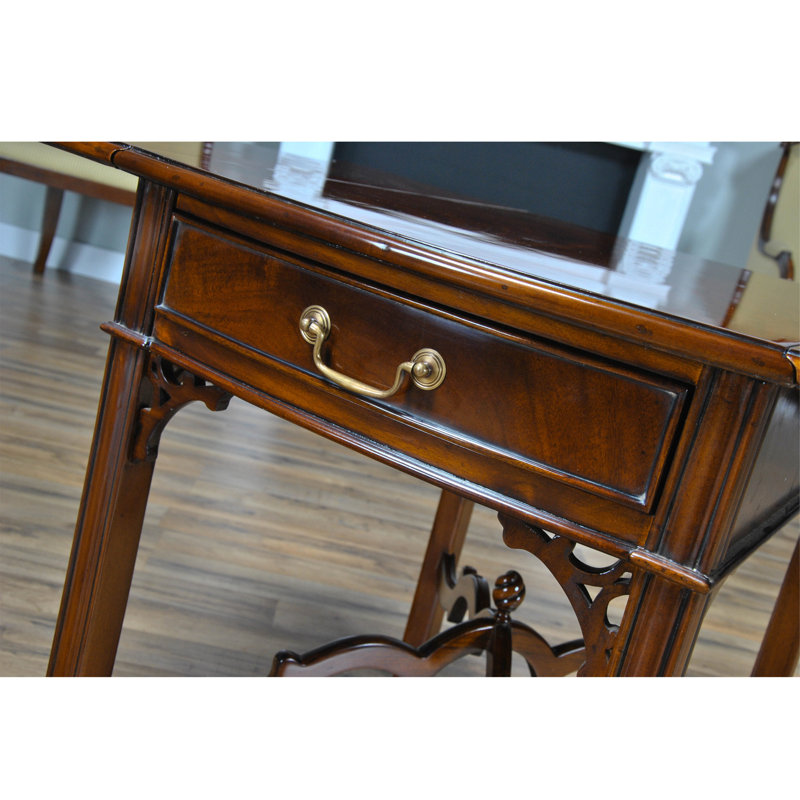 Niagara Mahogany Expandable Drop-Leaf End Table with Storage