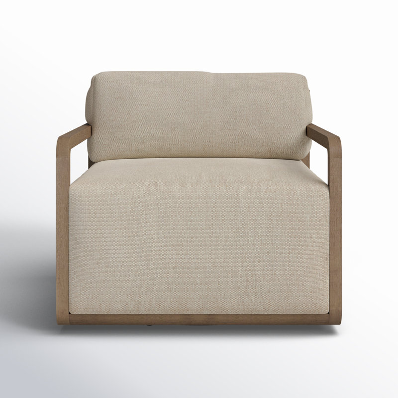 Stroud Outdoor Teak Swivel Lounge Chair, Faye Sand