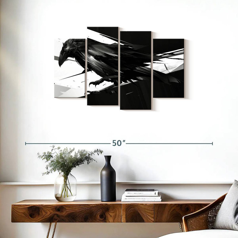 Brampt Abstract Crow, 22" H x 36" W